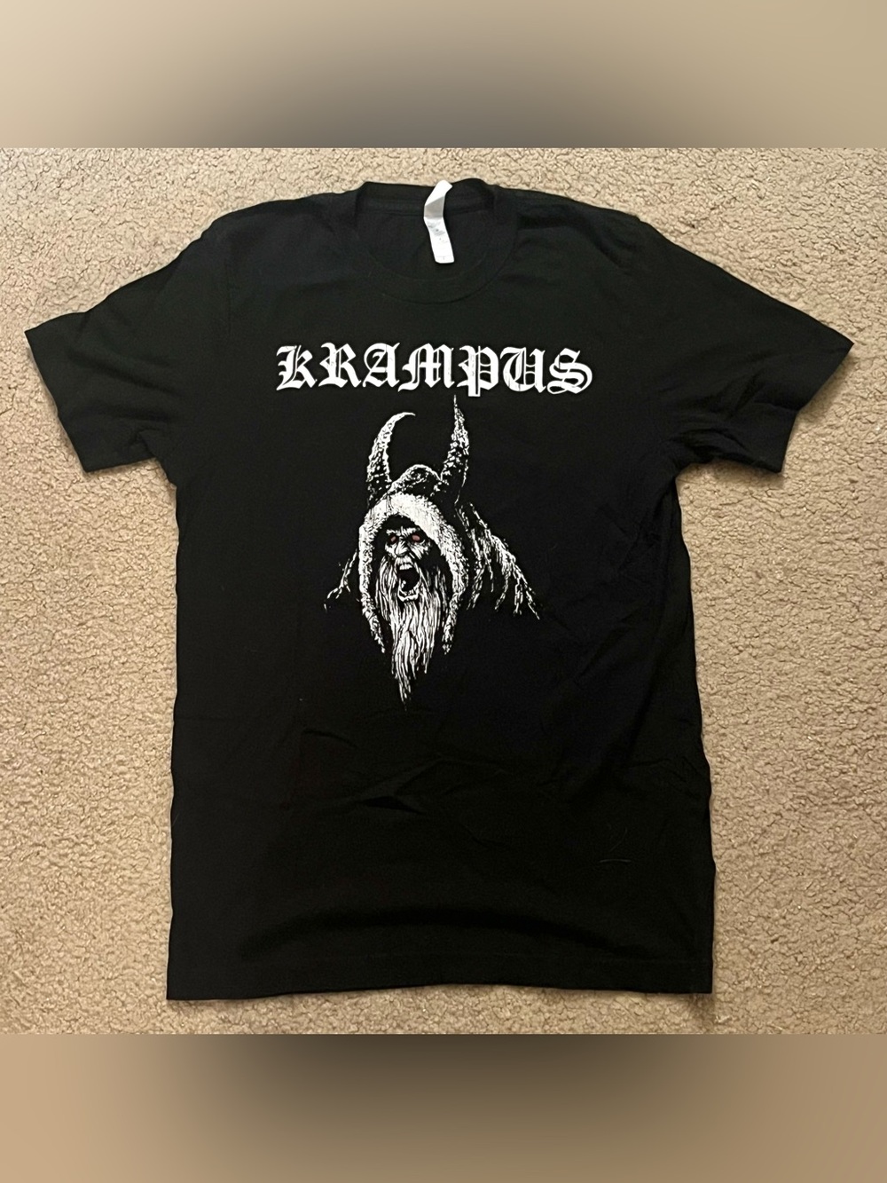 Krampus Christmas holiday black graphic t-shirt top small